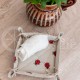 Colourful half-linen bread basket "Ladybug"